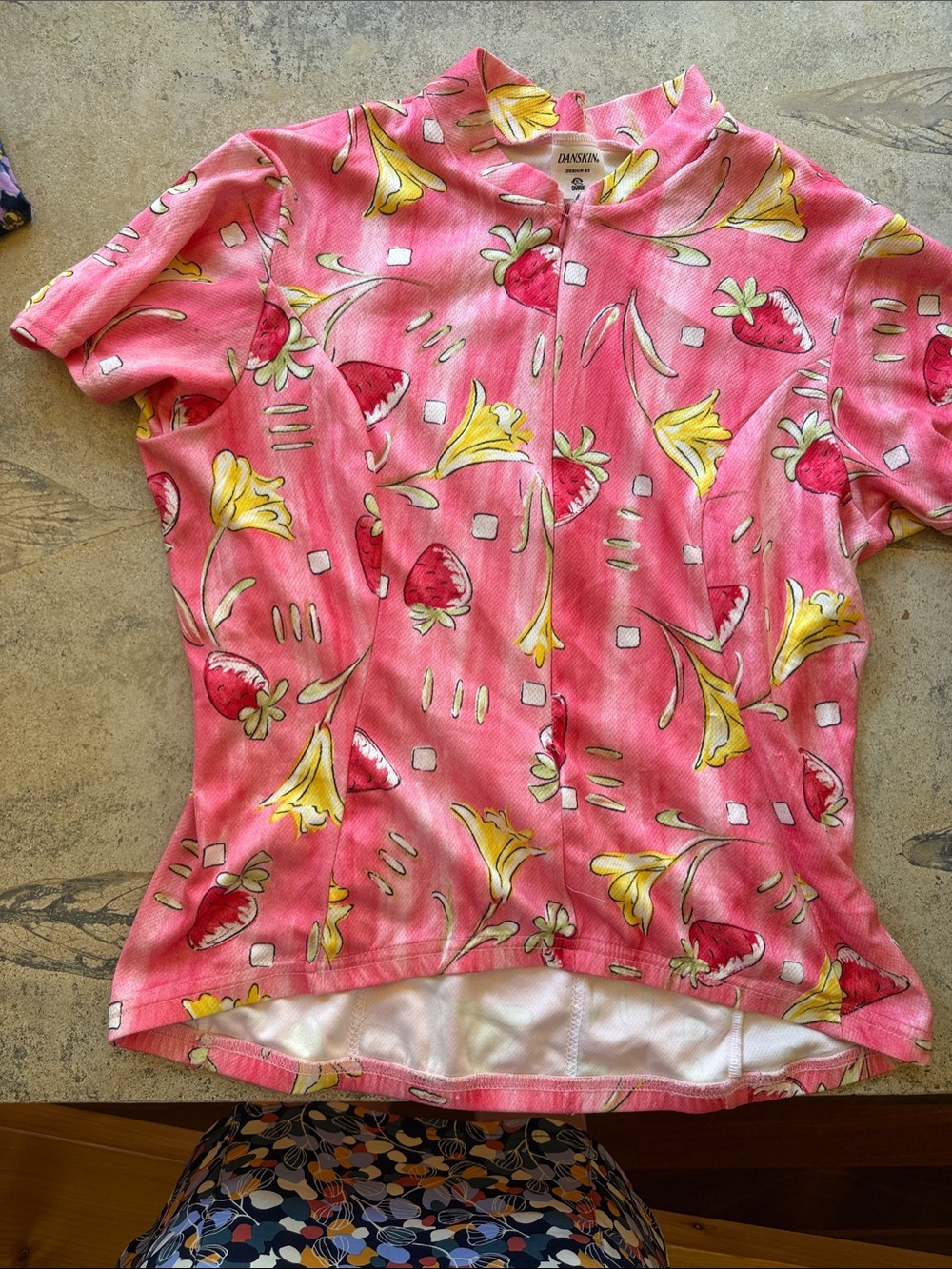 Danskin Pink Floral Strawberry Short Sleeve Jersey